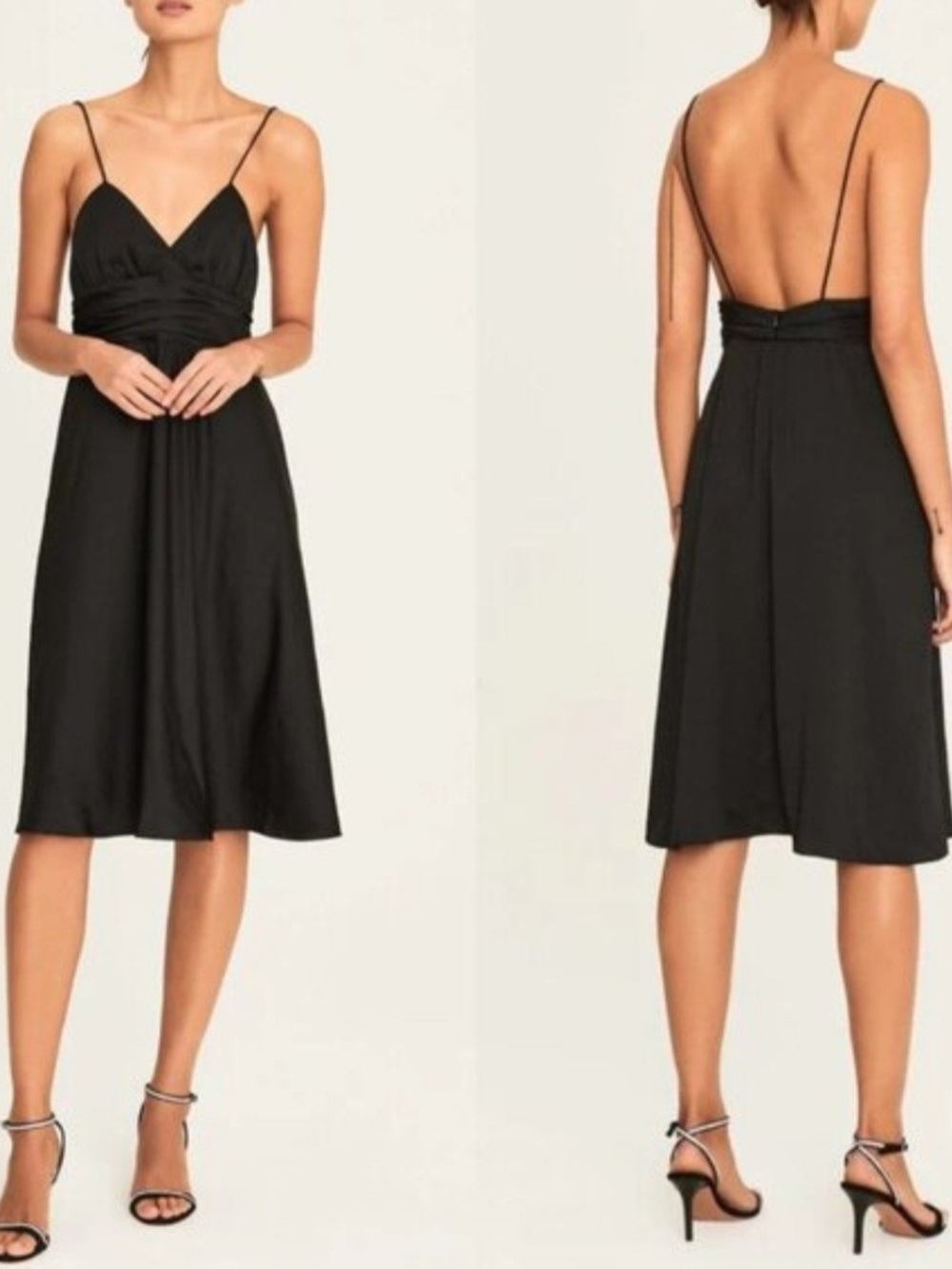 ba&sh Black Dixie Slip Dress Satin M $375 NWOT